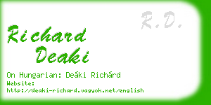 richard deaki business card