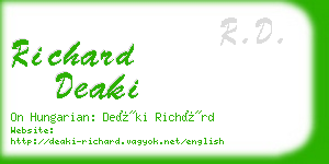 richard deaki business card